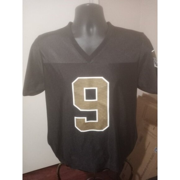Team Apparel Tops - New Orleans Saints Drew Brees #9 Black Jersey Womens Large L Team Apparel